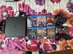 ps4 console met spellen en 3 controllers, Spelcomputers en Games, Spelcomputers | Sony PlayStation 4, Ophalen, Slim, 500 GB, Gebruikt