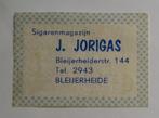 Sigarenmagazijn   J. JORIGAS    BLEIERHEIDE, Verzamelen, Ophalen of Verzenden, Zo goed als nieuw, Luciferdoosjes of -merken