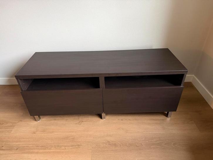 Mooie bruinzwarte IKEA Besta TV meubel, Huis en Inrichting, Kasten | Televisiemeubels, Zo goed als nieuw, Minder dan 100 cm, 100 tot 150 cm