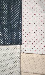 Quiltstoffen met Stipjes - Diverse Maten set 2, Overige kleuren, Nieuw, Ophalen of Verzenden, 30 tot 120 cm