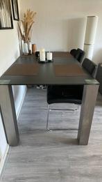 Moderne eettafel met rvs poten (moet snel weg), Huis en Inrichting, Tafels | Eettafels, Ophalen, 50 tot 100 cm, Vijf personen of meer