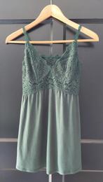 ZGAN Groen (nacht)hemd met kant in maat M Hunkemöller €10,-, Hunkemöller, Ophalen of Verzenden, Groen, Hemd