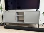 Grijs TV meubel - 114x35x53 cm, Ophalen, Kunststof, 100 tot 150 cm, Zo goed als nieuw