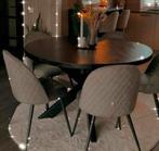 Ronde mangohouten eettafel - 130cm, Huis en Inrichting, Ophalen, Gebruikt, 100 tot 150 cm, Rond