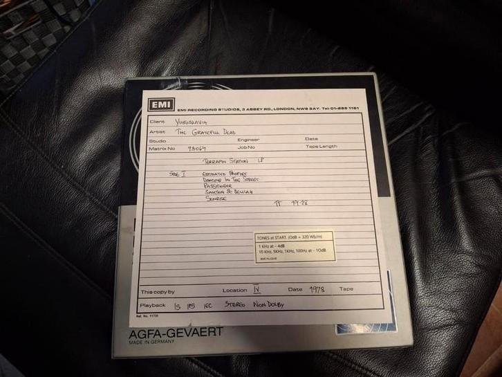 GRATEFUL DEAD TERRAPIN STATION UK MASTER TAPE, Audio, Tv en Foto, Bandrecorders, Verzenden