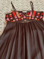 sundress with straps / silk/ Nougat, Kleding | Dames, Jurken, Bruin, Nougat, Maat 42/44 (L), Ophalen of Verzenden
