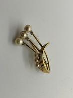 B275 Prachtige zilveren broche goudkleur parels, Sieraden, Tassen en Uiterlijk, Broches, 4 tot 7 cm, Ophalen of Verzenden, Zo goed als nieuw