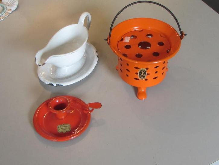 blaker oranje emaille, puntgaaf neerlandia kandelaar, Antiek en Kunst, Antiek | Emaille, Ophalen of Verzenden