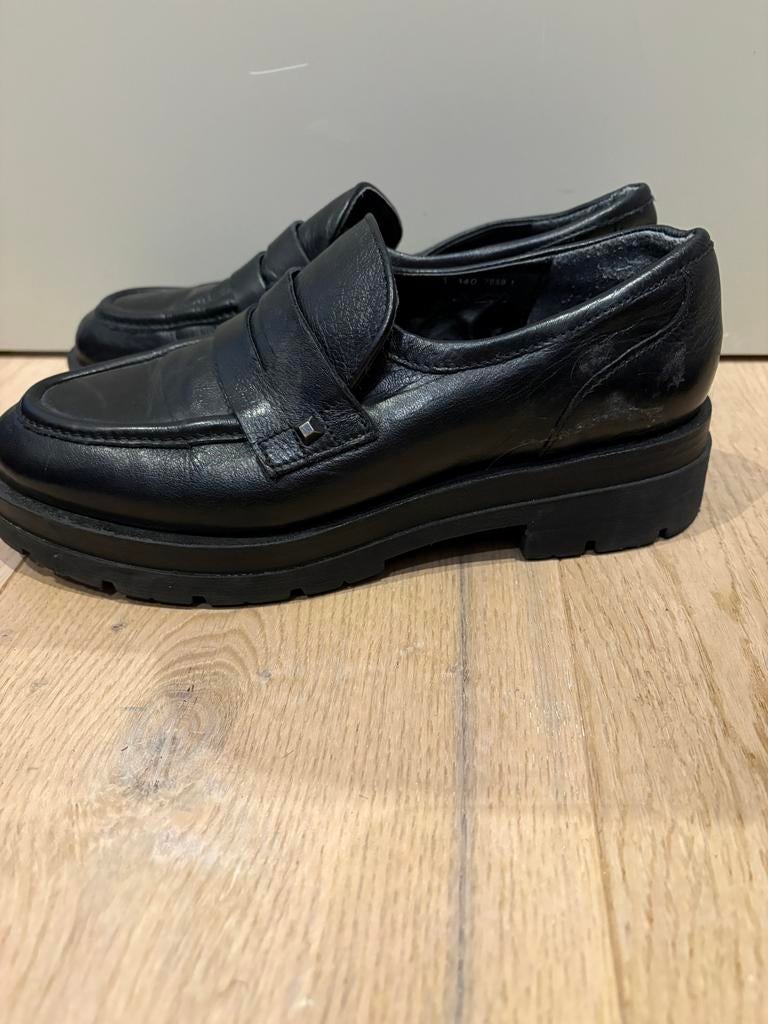 5th Avenue Leren Loafers - Maat 37 - Zwart, Ophalen of Verzenden, Zo goed als nieuw, Instappers, Zwart