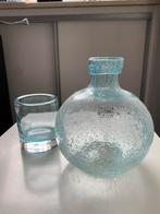 Glazen Fidrio setje, Huis en Inrichting, Minder dan 50 cm, Glas, Blauw, Ophalen of Verzenden