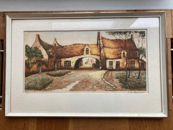 Litho, Begijnhof, J. de Boonker, Antiek en Kunst, Kunst | Litho's en Zeefdrukken, Ophalen