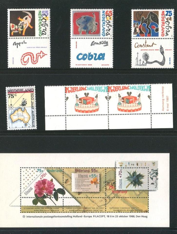 Drie postzegel sets ongelopen : 31 zegels, Postzegels en Munten, Postzegels | Nederland, Postfris, Na 1940, Verzenden