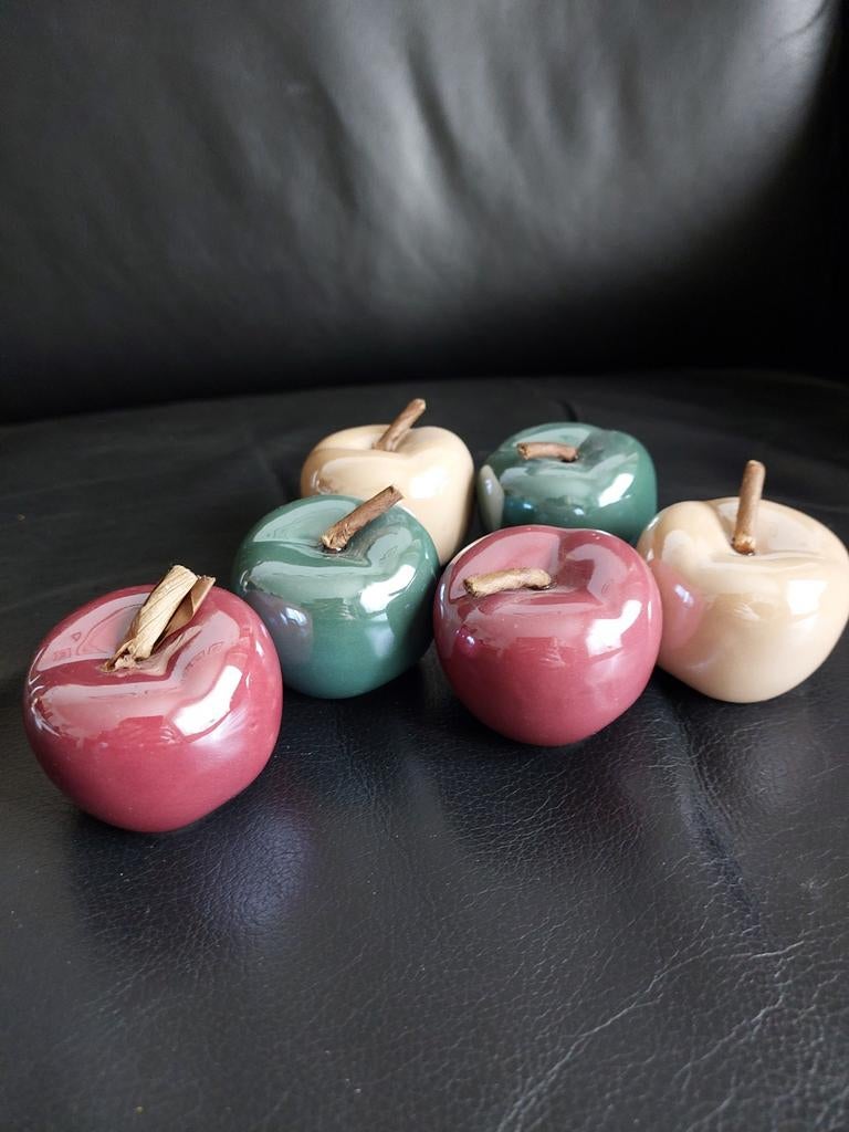 Decoratieve aardewerk appeltjes - 6 stuks, Ophalen