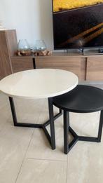 Beige marmeren salontafel (Echt marmer), Huis en Inrichting, Tafels | Salontafels, Ophalen, 50 tot 100 cm, Rond, Nieuw