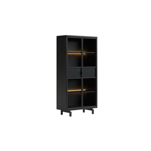 Nieuwe Vitrine kast Ridgefield H&H, Onyx of naturel,, Huis en Inrichting, Kasten | Vitrinekasten, Nieuw, 200 cm of meer, 100 tot 150 cm