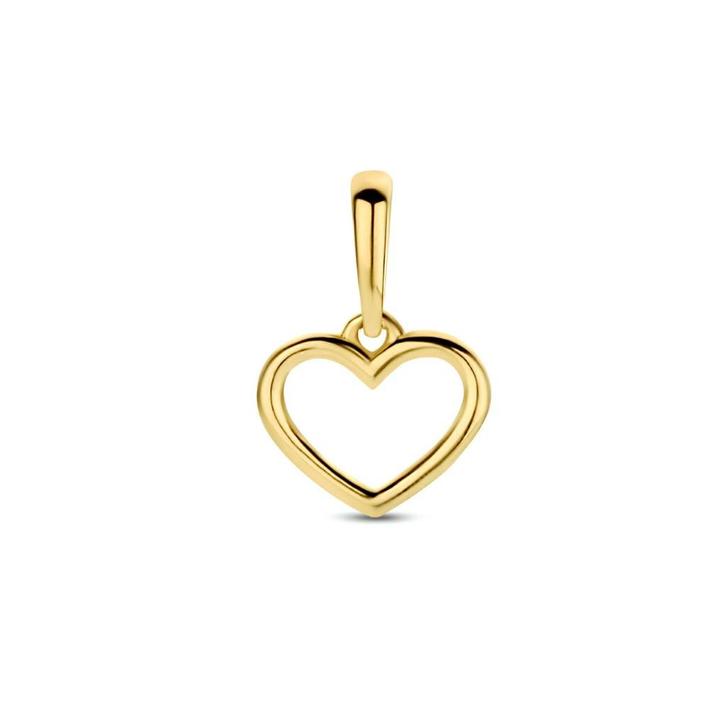 Gouden open Hart hangertje - 14 karaat goud, Sieraden, Tassen en Uiterlijk, Kettinghangers, Nieuw, Goud, Goud, Hart, Ophalen of Verzenden