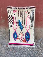 Azilal-tapijt 140 x 93 cm, 100 tot 150 cm, Crème, Nieuw, Rechthoekig