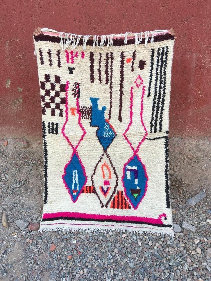 Azilal-tapijt 140 x 93 cm, Huis en Inrichting, Stoffering | Tapijten en Kleden, Nieuw, 50 tot 100 cm, 100 tot 150 cm, Rechthoekig