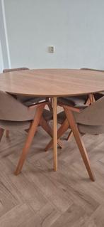 Houten Eettafel - Rond 140 cm, Eikenhout, Rond, Ophalen of Verzenden, Zo goed als nieuw