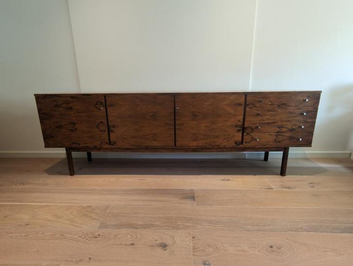 Vintage Mid century dressoir sideboard Palisander rio, Huis en Inrichting, Kasten | Dressoirs, Gebruikt, 200 cm of meer, 25 tot 50 cm