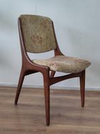 1x vintage Mahjongg eetkamerstoel teak houten stoel stof, Huis en Inrichting, Stoelen, Gebruikt, ., Ophalen of Verzenden, .