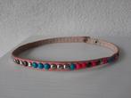 Roze PU-leren Choker Ketting met gekleurde studs, Overige materialen, Ophalen of Verzenden, Roze, Verstelbaar