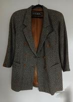 Escada Margaretha Ley bruin melange blazer colbert jasje 36, Bruin, Verzenden, Escada, Zo goed als nieuw