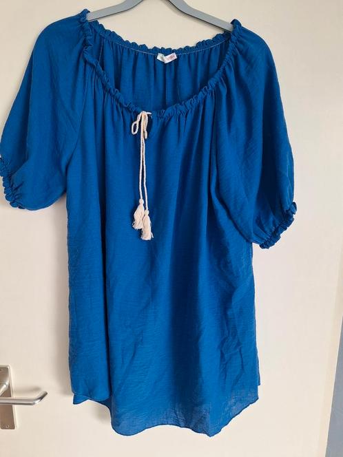 Mooie kobalt blauwe top maat 46/50, Kleding | Dames, Grote Maten, Zo goed als nieuw, Blouse of Tuniek, Blauw, Ophalen of Verzenden