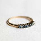 Vintage 9K gouden Half eternity ring Topaas - 17,25, Sieraden, Tassen en Uiterlijk, Ringen, Ophalen of Verzenden, Zo goed als nieuw