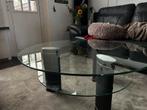 Glazen salontafel, Huis en Inrichting, Tafels | Salontafels, Ophalen, Gebruikt, Rond, Glas
