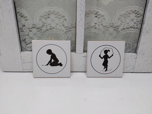 2 silhouet tegeltjes van Mosa, Antiek en Kunst, Curiosa en Brocante, Ophalen of Verzenden