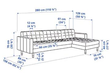 Ikea LANDSKRONA 4-zitsbank, met chaise longue en nerfleer - afbeelding 3