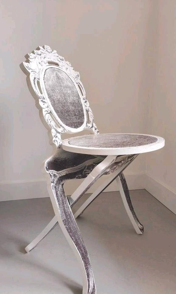 Madame de Pompadour klapstoel - Vivian van Schagen, Huis en Inrichting, Stoelen, Zo goed als nieuw, Eén, Wit, Ophalen