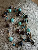 Ketting met turkoois vintage, Ophalen of Verzenden, Zo goed als nieuw, Blauw, Overige materialen