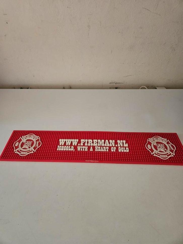 Barmatje, Fireman. Bar Mancave, thuistap ,Bier mat, Verzamelen, Biermerken, Zo goed als nieuw, Reclamebord, Plaat of Schild, Overige merken