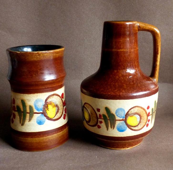 VEB Haldensleben vintage vaas set vazen West-Germany 4073, Huis en Inrichting, Woonaccessoires | Vazen, Gebruikt, Overige kleuren