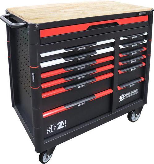 Stahlgruppe Sg24! Gereedschapwagen - Rood - 13 Laden -, Doe-het-zelf en Verbouw, Gereedschapskisten, Zo goed als nieuw, Gevuld