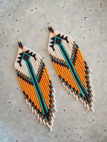Ibiza, boho beaded fringes oorbellen / RVS oorhanger beschikbaar voor biedingen
