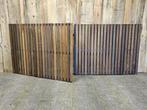 Mooie rechte inrijpoort met hardhouten planken 400x150cm, Met poort, Nieuw, Ophalen of Verzenden, Tuinhek