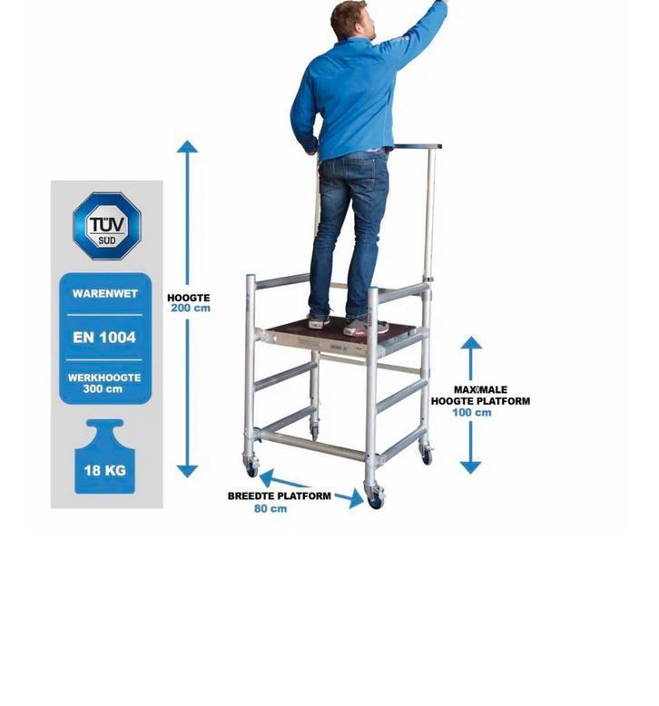 Mini X kamersteiger, Doe-het-zelf en Verbouw, Steigers, Zo goed als nieuw, Rolsteiger of Kamersteiger, Minder dan 2 meter, Ophalen