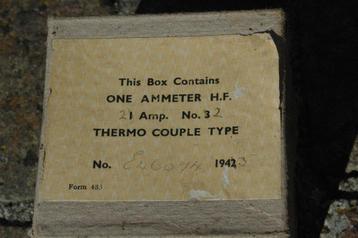Thermo Couple Ammeter H.F. 2 amp No 2 1943  beschikbaar voor biedingen