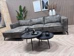 ZGAN Hippe Eco Lederen Hoekbank - Gemêleerd Grijs - 305x160