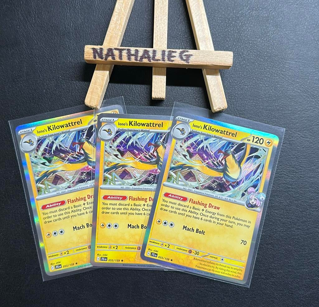 Iono’s Kilowattrel holo 055/159 Pokemon Journey Together, Ophalen of Verzenden, Nieuw, Losse kaart