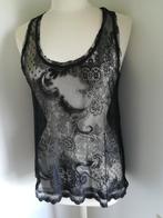 MANGO Basic top zwart met open kanten bloem maat M - nieuw -, Kleding | Dames, Tops, Maat 38/40 (M), Mango, Zwart, Ophalen of Verzenden
