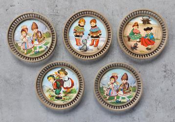 Italiaanse ronde onderzetters 5 stuks VINTAGE 60's beschikbaar voor biedingen