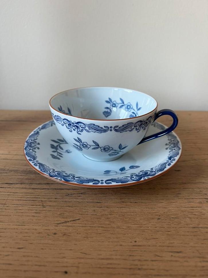 Grote theekop en schotel, Ostindia, Rörstrand, porselein, Antiek en Kunst, Antiek | Servies los, Ophalen of Verzenden