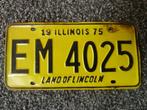 Kentekenplaat licenseplate Illinois 75 USA, Verzamelen, Verzenden, Gebruikt, Auto's