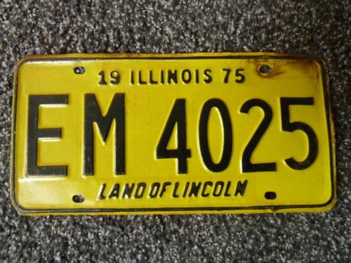 Kentekenplaat licenseplate Illinois 75 USA, Verzamelen, Automerken, Motoren en Formule 1, Gebruikt, Auto's, Verzenden