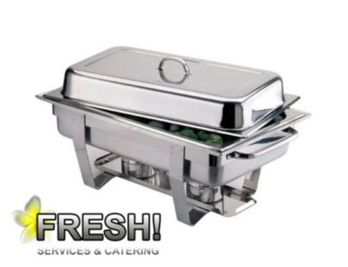 Chafing dish, au-bain Marie, warmhoudbak, rechaud te huur, Hobby en Vrije tijd, Feestartikelen | Verhuur, Zo goed als nieuw, Ophalen