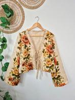 Upcycled vintage rozen gobelin strikblazer S-L, Kleding | Dames, Maat 38/40 (M), Ophalen of Verzenden, Zo goed als nieuw, Jasje